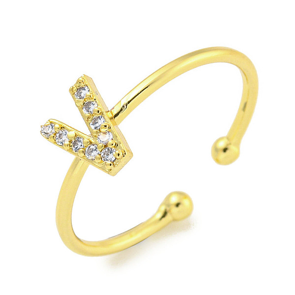 PandaHall Rack Plating Brass Open Cuff Rings for Women, with Cubic Zirconia, Cadmium Free & Lead Free, Long-Lasting Plated, Letter, Letter V...
PandaHall Rack Plating Brass Open Cuff Rings for Women, with Cubic Zirconia, Cadmium Free & Lead Free, Long-Lasting Plated, Letter, Letter V...