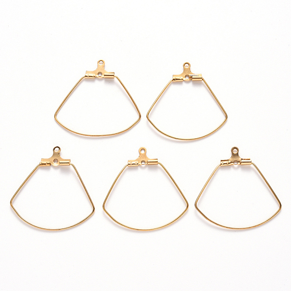 PandaHall Vacuum Plating 304 Stainless Steel Wire Pendants, Hoop Earring Findings, Fan, Golden, 24 Gauge, 27x26.5x0.5mm, Hole: 1mm 304...
PandaHall Vacuum Plating 304 Stainless Steel Wire Pendants, Hoop Earring Findings, Fan, Golden, 24 Gauge, 27x26.5x0.5mm, Hole: 1mm 304...