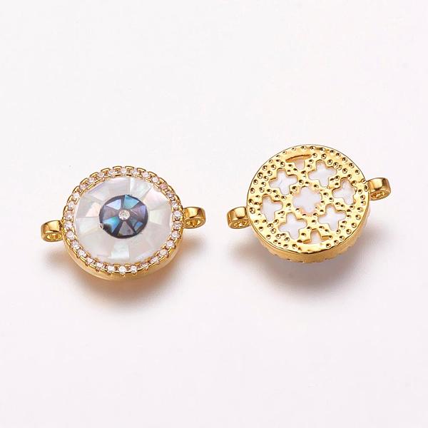 PandaHall Brass Micro Pave Cubic Zirconia Links, with Freshwater Shell, Flat Round, Golden, 13x17.5x3.5mm, Hole: 1mm Brass+Cubic Zirconia...
PandaHall Brass Micro Pave Cubic Zirconia Links, with Freshwater Shell, Flat Round, Golden, 13x17.5x3.5mm, Hole: 1mm Brass+Cubic Zirconia...
