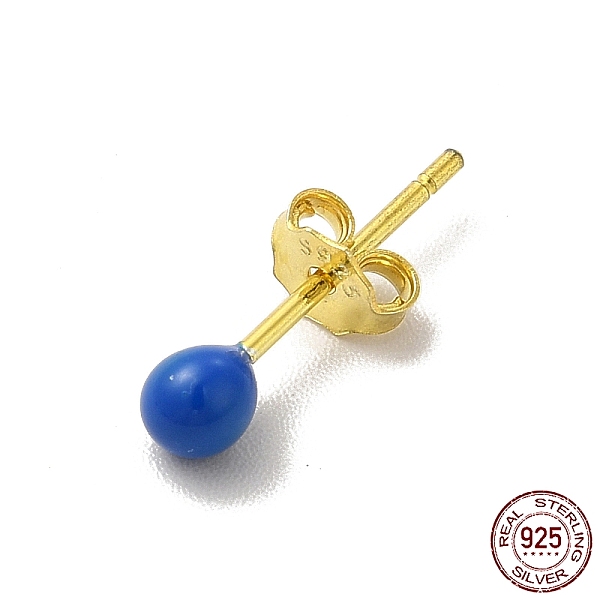 PandaHall Enamel Round Ball Stud Earrings, Golden 925 Sterling Silver Jewelry for Women, Blue, 14.5x3mm, Pin: 0.8mm Sterling Silver Blue
PandaHall Enamel Round Ball Stud Earrings, Golden 925 Sterling Silver Jewelry for Women, Blue, 14.5x3mm, Pin: 0.8mm Sterling Silver Blue
