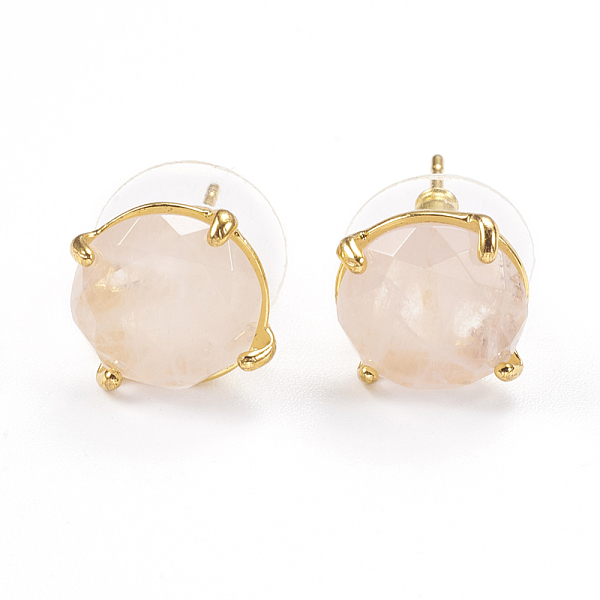 PandaHall Natural Rose Quartz Stud Earrings, with Golden Tone Brass Findings, Faceted Flat Round, 11mm, Pin: 0.8mm Rose Quartz
PandaHall Natural Rose Quartz Stud Earrings, with Golden Tone Brass Findings, Faceted Flat Round, 11mm, Pin: 0.8mm Rose Quartz