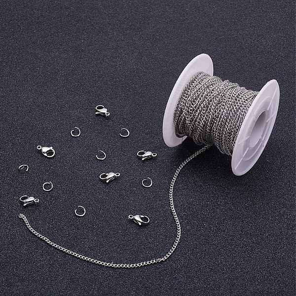 PandaHall DIY Necklaces Making, with 304 Stainless Steel Curb Chains Necklaces Making, with Jump Rings abd Lobster Claw Clasps, Stainless...
PandaHall DIY Necklaces Making, with 304 Stainless Steel Curb Chains Necklaces Making, with Jump Rings abd Lobster Claw Clasps, Stainless...