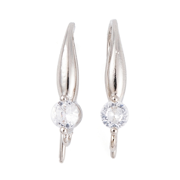 PandaHall Rack Plating Brass Cubic Zirconia Earring Hooks, Cadmium Free & Lead Free, Long-Lasting Plated, Platinum, 19x4mm, Hole: 1.5mm, Pin..., Clear
PandaHall Rack Plating Brass Cubic Zirconia Earring Hooks, Cadmium Free & Lead Free, Long-Lasting Plated, Platinum, 19x4mm, Hole: 1.5mm, Pin..., Clear