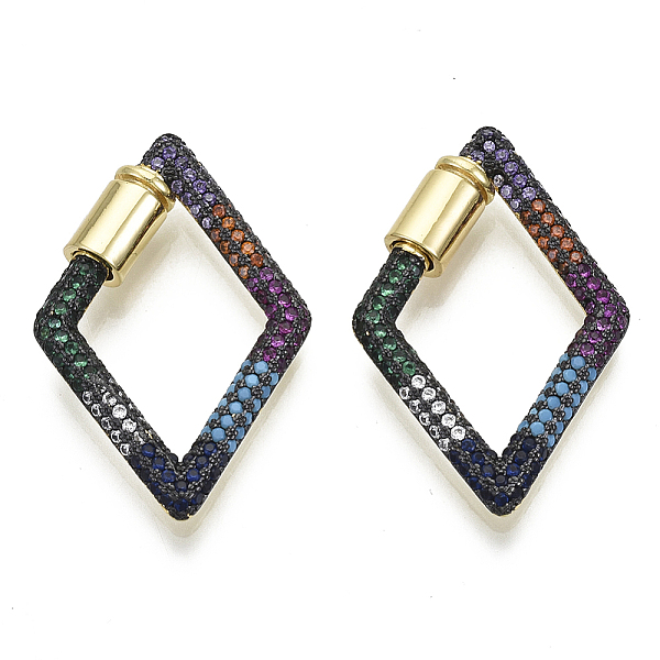 PandaHall Brass Micro Pave Cubic Zirconia Screw Carabiner Lock Charms, for Necklaces Making, Rhombus, Nickel Free, Real 16K Gold Plated...
PandaHall Brass Micro Pave Cubic Zirconia Screw Carabiner Lock Charms, for Necklaces Making, Rhombus, Nickel Free, Real 16K Gold Plated...