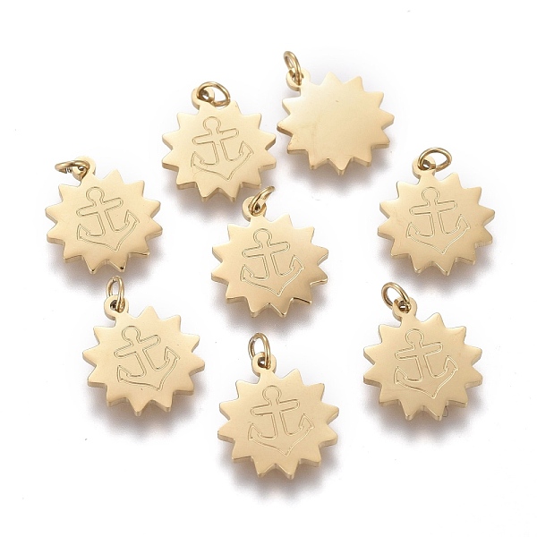 PandaHall Ion Plating(IP) 304 Stainless Steel Charms, with Jump Rings, Laser Cut, Flower with Anchor, Golden, 11.5x10x0.8mm, Hole: 1.5mm 304...
PandaHall Ion Plating(IP) 304 Stainless Steel Charms, with Jump Rings, Laser Cut, Flower with Anchor, Golden, 11.5x10x0.8mm, Hole: 1.5mm 304...