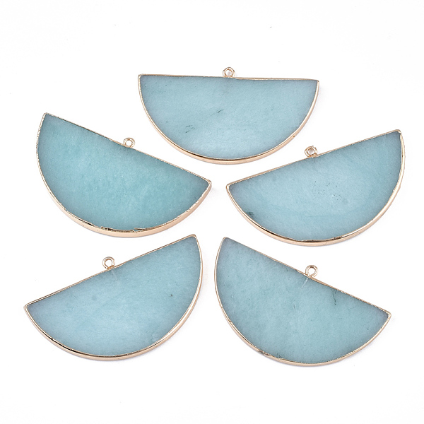 PandaHall Electroplate Natural White Jade Semi Circle Pendants, with Iron Findings, Dyed, Half Round, Golden, 34~35x60.5x4~5.5mm, Hole...
PandaHall Electroplate Natural White Jade Semi Circle Pendants, with Iron Findings, Dyed, Half Round, Golden, 34~35x60.5x4~5.5mm, Hole...