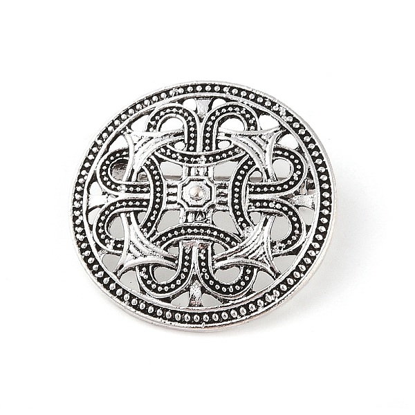 PandaHall Tibetan Style Alloy Brooches, Flat Round with Knot, Antique Silver, 34x34x5mm Alloy
PandaHall Tibetan Style Alloy Brooches, Flat Round with Knot, Antique Silver, 34x34x5mm Alloy