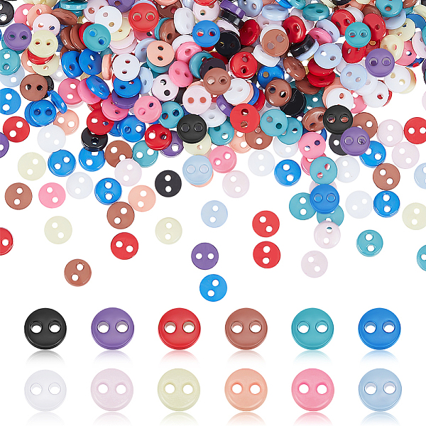 PandaHall 600Pcs 12 Colors Nylon Tiny Button, Micro Buttons, Sewing Buttons, 2-Hole, Mixed Color, 4.5x1.5mm, Hole: 0.8mm, 50pcs/color Nylon..., Multicolor
PandaHall 600Pcs 12 Colors Nylon Tiny Button, Micro Buttons, Sewing Buttons, 2-Hole, Mixed Color, 4.5x1.5mm, Hole: 0.8mm, 50pcs/color Nylon..., Multicolor