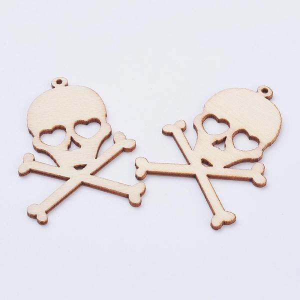 PandaHall Undyed Wood Big Pendants, Skull with Bone, Blanched Almond, 64x47x2.5mm, Hole: 2mm Wood Skull Orange
PandaHall Undyed Wood Big Pendants, Skull with Bone, Blanched Almond, 64x47x2.5mm, Hole: 2mm Wood Skull Orange