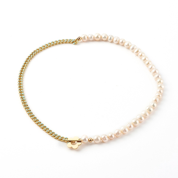 PandaHall Brass Enamel Curb Chain Necklaces, with Round Natural Pearl Beads and Toggle Clasps, Real 18K Gold Plated, Light Sky Blue, 17.12...
PandaHall Brass Enamel Curb Chain Necklaces, with Round Natural Pearl Beads and Toggle Clasps, Real 18K Gold Plated, Light Sky Blue, 17.12...