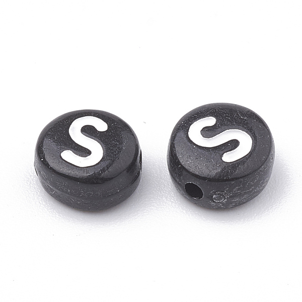 PandaHall Opaque Acrylic Beads, Horizontal Hole, Alphabet Style, Flat Round, Letter.S, 7x4mm, Hole: 1.5mm, about 370pcs/50g Acrylic Flat..., Black
PandaHall Opaque Acrylic Beads, Horizontal Hole, Alphabet Style, Flat Round, Letter.S, 7x4mm, Hole: 1.5mm, about 370pcs/50g Acrylic Flat..., Black