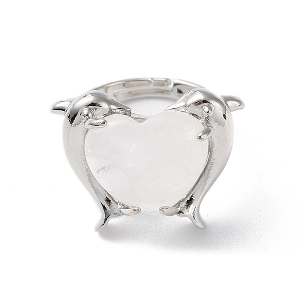 PandaHall Synthetic Quartz Crystal Dolphin & Heart Adjustable Rings, Long-Lasting Plated, Inner Diameter: 18mm Quartz Crystal
PandaHall Synthetic Quartz Crystal Dolphin & Heart Adjustable Rings, Long-Lasting Plated, Inner Diameter: 18mm Quartz Crystal