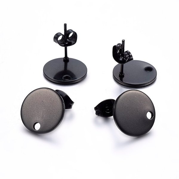 PandaHall 304 Stainless Steel Stud Earring Findings, with Loop and Flat Plate, Ear Nuts/Earring Backs, Flat Round, Black, 12x12x1mm, Hole...
PandaHall 304 Stainless Steel Stud Earring Findings, with Loop and Flat Plate, Ear Nuts/Earring Backs, Flat Round, Black, 12x12x1mm, Hole...