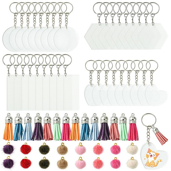 PandaHall DIY Blank Keychain Making Kit, Including Acrylic Big Pendants, Faux Suede Tassel & Faux Mink Fur Covered Charms, Iron Split Key..., Multicolor
PandaHall DIY Blank Keychain Making Kit, Including Acrylic Big Pendants, Faux Suede Tassel & Faux Mink Fur Covered Charms, Iron Split Key..., Multicolor