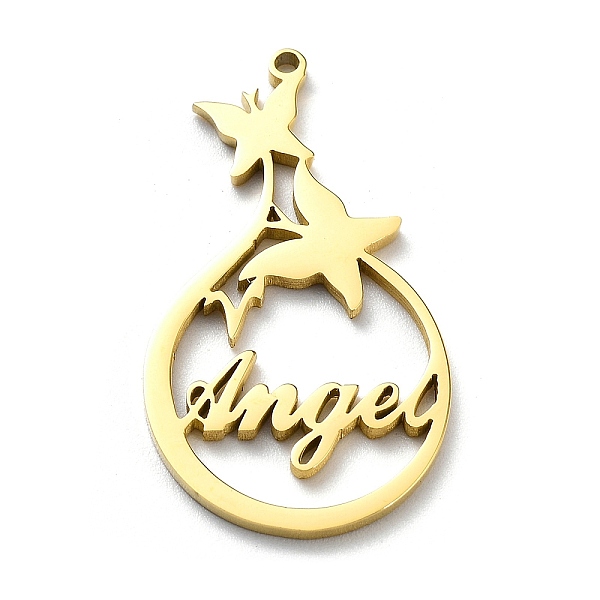 PandaHall 304 Stainless Steel Pendants, Butterfly with Word Angel Charm, Golden, 30x17x1.4mm, Hole: 1.2mm 304 Stainless Steel Butterfly
PandaHall 304 Stainless Steel Pendants, Butterfly with Word Angel Charm, Golden, 30x17x1.4mm, Hole: 1.2mm 304 Stainless Steel Butterfly