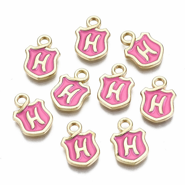 PandaHall Alloy Enamel Charms, Cadmium Free & Lead Free, Shield with Initial Letters, Light Gold, Letter.H, 14x10x2mm, Hole: 2mm...
PandaHall Alloy Enamel Charms, Cadmium Free & Lead Free, Shield with Initial Letters, Light Gold, Letter.H, 14x10x2mm, Hole: 2mm...