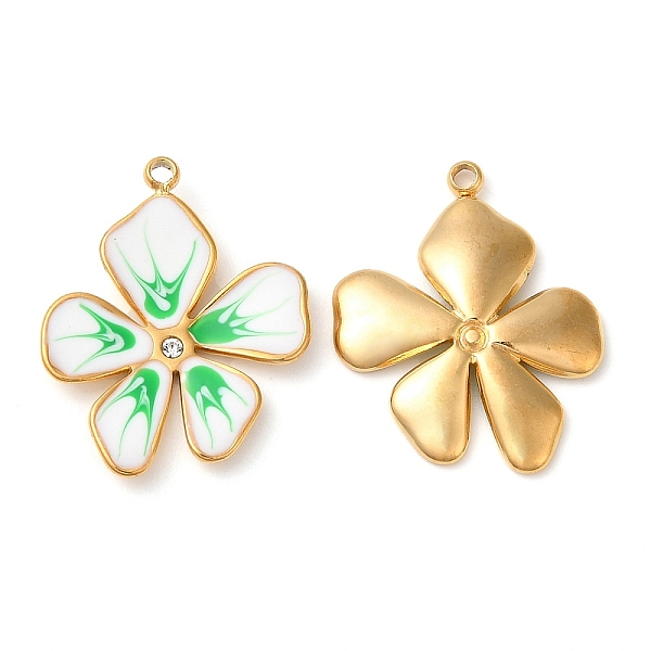 PandaHall 304 Stainless Steel Enamel Pendants, with Rhinestones, Real 18K Gold Plated, Flower Charm, Lime Green, 21.5x17x2.5mm, Hole: 1.5mm...
PandaHall 304 Stainless Steel Enamel Pendants, with Rhinestones, Real 18K Gold Plated, Flower Charm, Lime Green, 21.5x17x2.5mm, Hole: 1.5mm...
