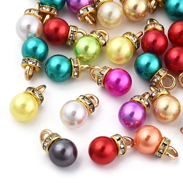 PandaHall ABS Plastic Charms, with Golden Tone Iron Findings and Rhinestone, Dyed, Round Charm, Mixed Color, 13.5x8mm, Hole: 2.5mm ABS..., Multicolor
PandaHall ABS Plastic Charms, with Golden Tone Iron Findings and Rhinestone, Dyed, Round Charm, Mixed Color, 13.5x8mm, Hole: 2.5mm ABS..., Multicolor