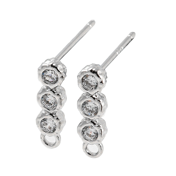 PandaHall Brass Stud Earring Finding, with Crystal Rhinestone and Horizontal Loop, Real Platinum Plated, 11x3mm, Hole: 1.2mm, Pin: 0.7mm..., Clear
PandaHall Brass Stud Earring Finding, with Crystal Rhinestone and Horizontal Loop, Real Platinum Plated, 11x3mm, Hole: 1.2mm, Pin: 0.7mm..., Clear