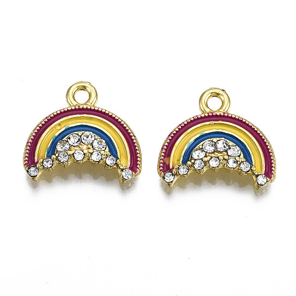 PandaHall Alloy Enamel Pendants, with Crystal Rhinestone, Cadmium Free & Lead Free, Golden, Rainbow Shape, Rainbow Color, 14.5x15.5x3.5mm..., Clear
PandaHall Alloy Enamel Pendants, with Crystal Rhinestone, Cadmium Free & Lead Free, Golden, Rainbow Shape, Rainbow Color, 14.5x15.5x3.5mm..., Clear