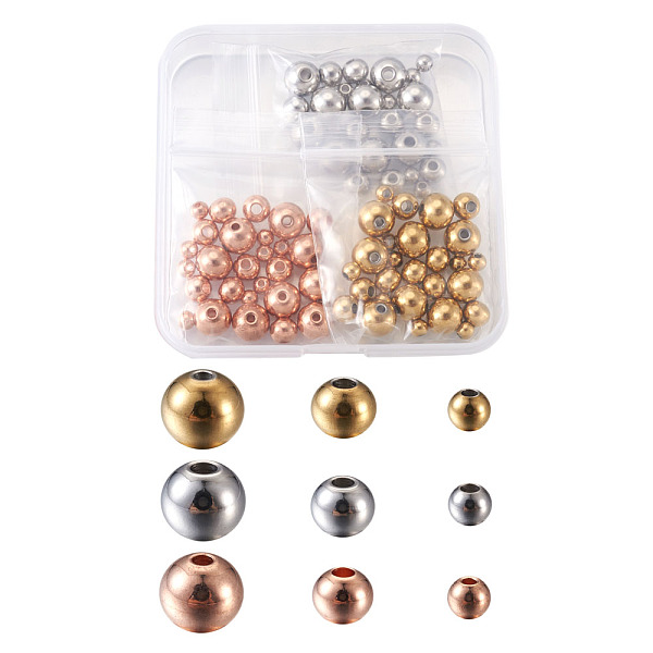 PandaHall 304 Stainless Steel Spacer Beads, Round, Mixed Color, 4~8x3~7mm, Hole: 1~2.5mm, 90pcs/box 304 Stainless Steel Round
PandaHall 304 Stainless Steel Spacer Beads, Round, Mixed Color, 4~8x3~7mm, Hole: 1~2.5mm, 90pcs/box 304 Stainless Steel Round