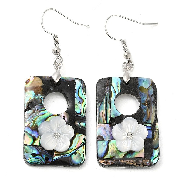 PandaHall Natural Paua Shell & White Shell Flower Dangle Earrings, with Brass Earring Pins, Rectangle, 55.5x20.5mm Paua Shell Rectangle
PandaHall Natural Paua Shell & White Shell Flower Dangle Earrings, with Brass Earring Pins, Rectangle, 55.5x20.5mm Paua Shell Rectangle