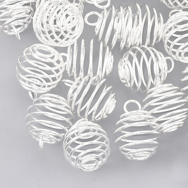 PandaHall Iron Wire Pendants, Spiral Bead Cage Pendants, Round, Silver, 30x24mm, Hole: 7mm Iron Round
PandaHall Iron Wire Pendants, Spiral Bead Cage Pendants, Round, Silver, 30x24mm, Hole: 7mm Iron Round