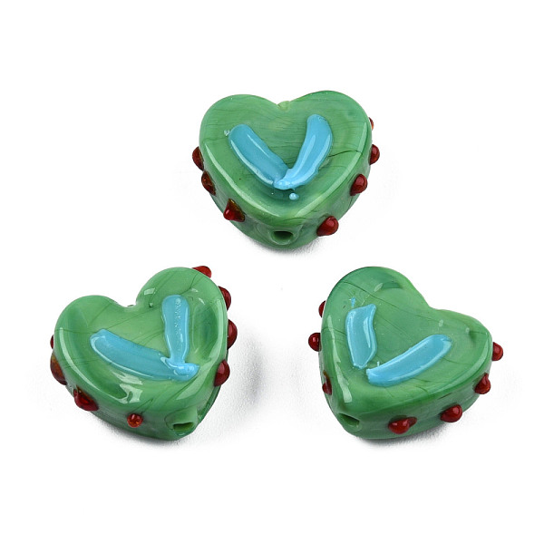 PandaHall Opaque Handmade Bumpy Lampwork Beads Strands, Heart, Medium Sea Green, 14.5~15.5x17~18x6.5~7.5mm, Hole: 1.5mm, about 35pcs/strand...
PandaHall Opaque Handmade Bumpy Lampwork Beads Strands, Heart, Medium Sea Green, 14.5~15.5x17~18x6.5~7.5mm, Hole: 1.5mm, about 35pcs/strand...