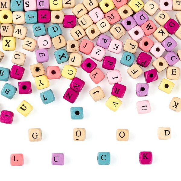 PandaHall 420Pcs 2 Style Natural Wood Printed Beads, Horizontal Hole, Dyed, Cube with Initial Letter, Mixed Color, 10x10x10mm, Hole: 3~4mm..., Multicolor
PandaHall 420Pcs 2 Style Natural Wood Printed Beads, Horizontal Hole, Dyed, Cube with Initial Letter, Mixed Color, 10x10x10mm, Hole: 3~4mm..., Multicolor