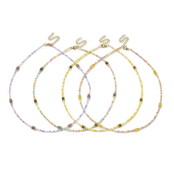 PandaHall Natural Mixed Gemstone & Glass Seed Beaded Necklace, 15.75~15.94 inch(40~40.5cm) Mixed Stone
PandaHall Natural Mixed Gemstone & Glass Seed Beaded Necklace, 15.75~15.94 inch(40~40.5cm) Mixed Stone
