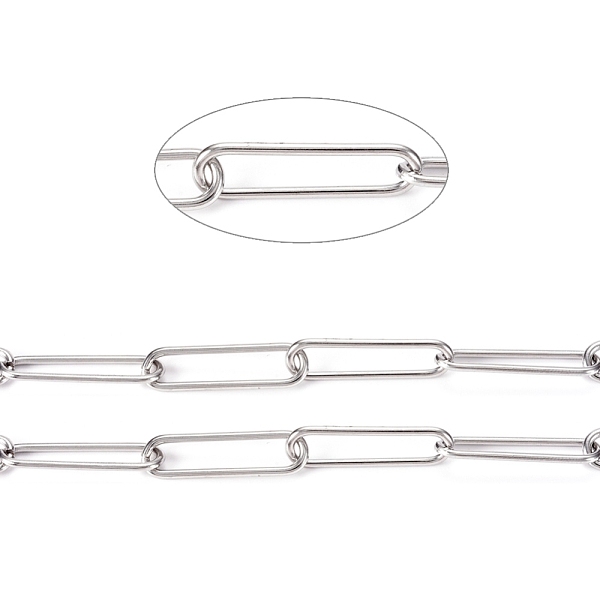 PandaHall 304 Stainless Steel Paperclip Chains, Drawn Elongated Cable Chains, Soldered, with Spool, Stainless Steel Color, Links: 21.5x6x1mm...
PandaHall 304 Stainless Steel Paperclip Chains, Drawn Elongated Cable Chains, Soldered, with Spool, Stainless Steel Color, Links: 21.5x6x1mm...
