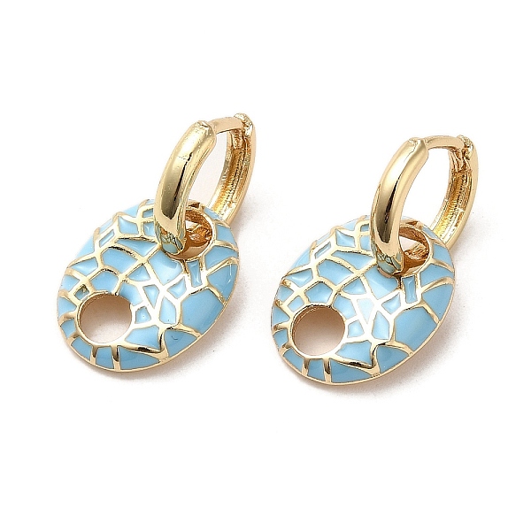 PandaHall Oval Real 18K Gold Plated Brass Dangle Hoop Earrings, with Enamel, Light Blue, 21.5x11.5mm Brass Oval
PandaHall Oval Real 18K Gold Plated Brass Dangle Hoop Earrings, with Enamel, Light Blue, 21.5x11.5mm Brass Oval