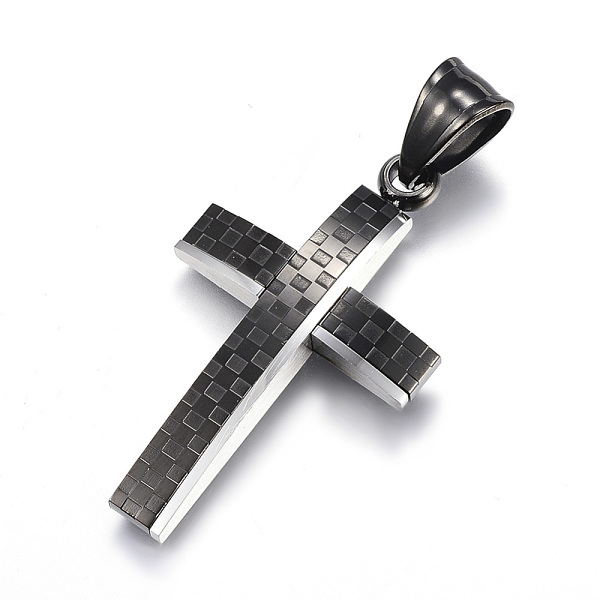 PandaHall 304 Stainless Steel Pendants, Cross, Gunmetal & Stainless Steel Color, 37x22x4mm, Hole: 8x5mm 304 Stainless Steel Cross
PandaHall 304 Stainless Steel Pendants, Cross, Gunmetal & Stainless Steel Color, 37x22x4mm, Hole: 8x5mm 304 Stainless Steel Cross