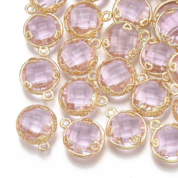 PandaHall Glass Charms, with Brass Findings, Faceted, Flat Round with Heart, Golden, Pearl Pink, 14x11.5x4.5mm, Hole: 1.5mm Brass+Glass...
PandaHall Glass Charms, with Brass Findings, Faceted, Flat Round with Heart, Golden, Pearl Pink, 14x11.5x4.5mm, Hole: 1.5mm Brass+Glass...