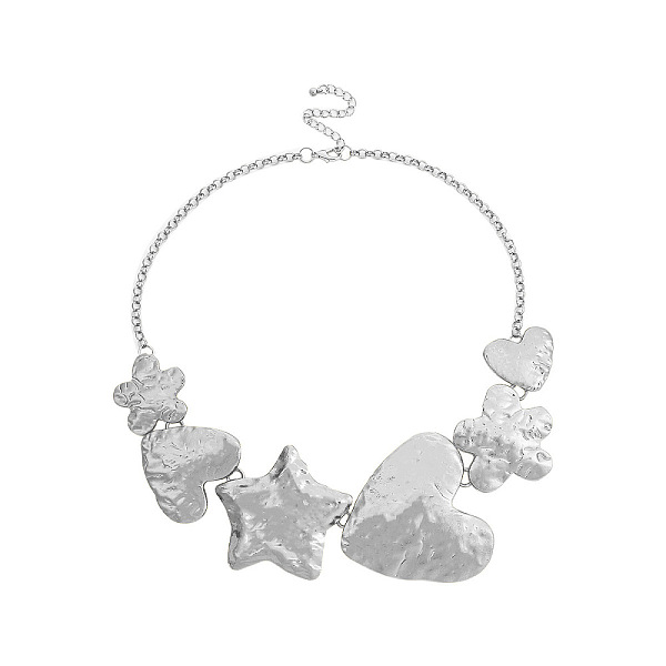 PandaHall Chic Heart and Star Metal Necklace Earring Set for Women - Bold Collar Chain Jewelry Alloy
PandaHall Chic Heart and Star Metal Necklace Earring Set for Women - Bold Collar Chain Jewelry Alloy