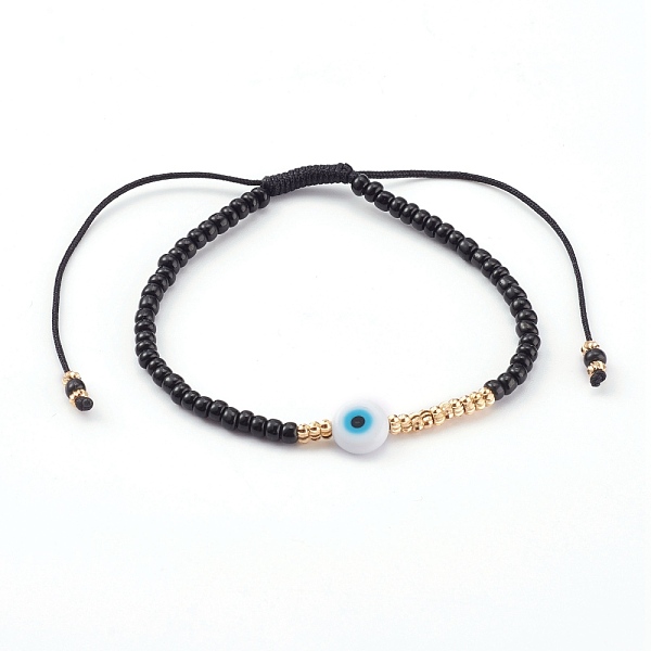 PandaHall Adjustable Nylon Cord Braided Bead Bracelets, with Glass Seed Beads, Evil Eye Lampwork Beads and Brass Beads, Golden, Black, Inner...
PandaHall Adjustable Nylon Cord Braided Bead Bracelets, with Glass Seed Beads, Evil Eye Lampwork Beads and Brass Beads, Golden, Black, Inner...
