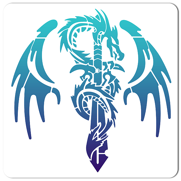 PandaHall GORGECRAFT 12x12 Inch Dragon Stencil Templates Dragon Around The Sword Wings Pattern Large Reusable Plastic Square Stencils Sign...
PandaHall GORGECRAFT 12x12 Inch Dragon Stencil Templates Dragon Around The Sword Wings Pattern Large Reusable Plastic Square Stencils Sign...