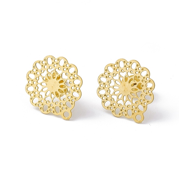 PandaHall 304 Stainless Steel Stud Earrings Finding, Hollow Flower, with Horizontal Loop, Golden, 16x14mm, Hole: 1.2mm, Pin: 0.85mm 304...
PandaHall 304 Stainless Steel Stud Earrings Finding, Hollow Flower, with Horizontal Loop, Golden, 16x14mm, Hole: 1.2mm, Pin: 0.85mm 304...