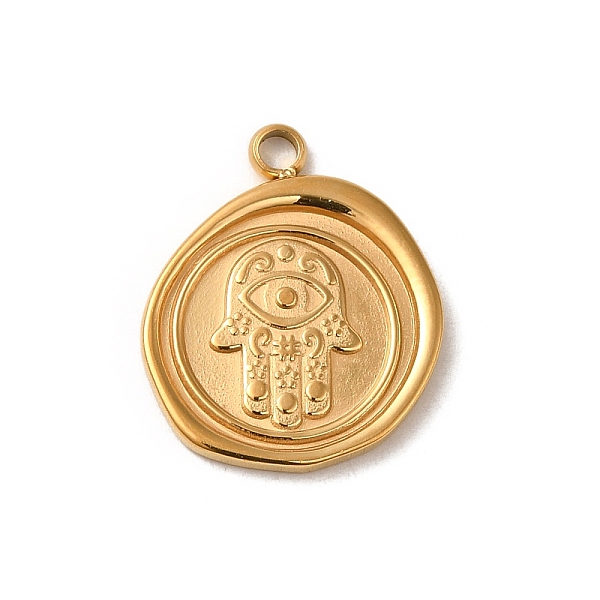 PandaHall 304 Stainless Steel Pendants, Flat Round with Hamsa Hand Pattern Charm, Real 14K Gold Plated, 18x15x1.5mm, Hole: 1.8mm 304...
PandaHall 304 Stainless Steel Pendants, Flat Round with Hamsa Hand Pattern Charm, Real 14K Gold Plated, 18x15x1.5mm, Hole: 1.8mm 304...
