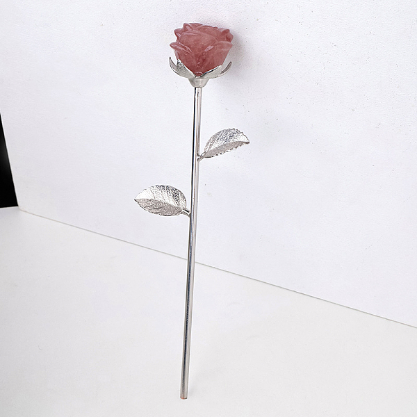 PandaHall Natural Strawberry Quartz Carved Rose Ornaments, Platinum Tone Brass Flower Branch for Women Girls Valentine's Day Gift, 230mm...
PandaHall Natural Strawberry Quartz Carved Rose Ornaments, Platinum Tone Brass Flower Branch for Women Girls Valentine's Day Gift, 230mm...