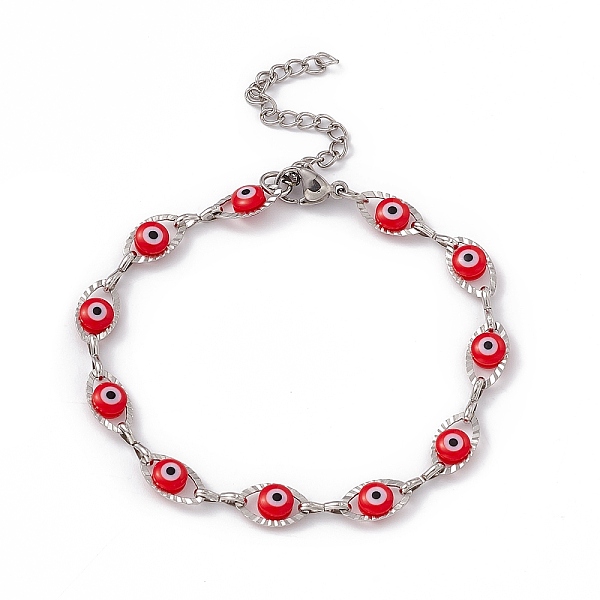 PandaHall 304 Stainless Steel Horse Eye Link Chain Bracelet with Resin Evil Eye Beaded for Women, Red, 6-7/8 inch(17.5cm) Resin Red
PandaHall 304 Stainless Steel Horse Eye Link Chain Bracelet with Resin Evil Eye Beaded for Women, Red, 6-7/8 inch(17.5cm) Resin Red