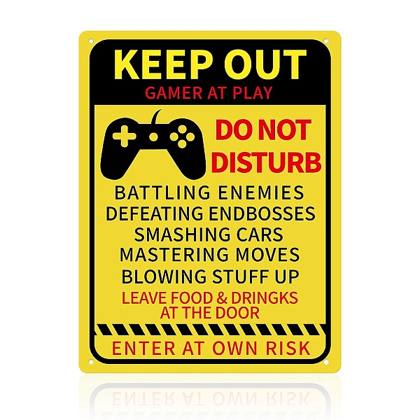 PandaHall UV Protected & Waterproof Aluminum Warning Signs, Keep Out Gamer at Play Sign, Yellow, 30x23x0.09cm, Hole: 4mm Aluminum Yellow
PandaHall UV Protected & Waterproof Aluminum Warning Signs, Keep Out Gamer at Play Sign, Yellow, 30x23x0.09cm, Hole: 4mm Aluminum Yellow