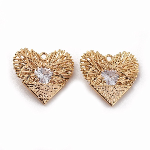 PandaHall Brass Filigree Pendants, Real 18K Gold Plated, with Cubic Zirconia, Heart, Clear, 17.5x19x4mm, Hole: 1.4mm Brass+Cubic Zirconia...
PandaHall Brass Filigree Pendants, Real 18K Gold Plated, with Cubic Zirconia, Heart, Clear, 17.5x19x4mm, Hole: 1.4mm Brass+Cubic Zirconia...