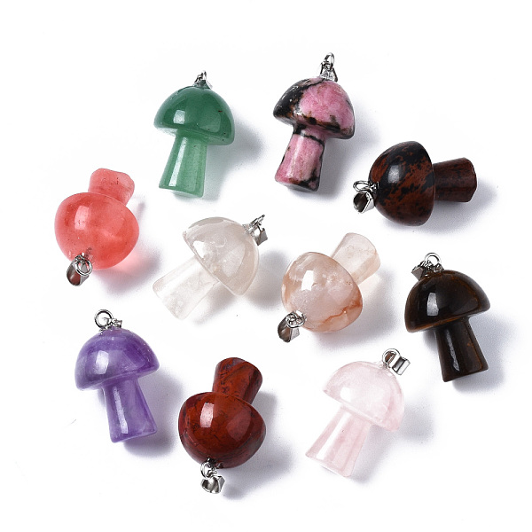 PandaHall Natural & Synthetic Gemstone Pendants, with Stainless Steel Snap On Bails, Mushroom Shaped, 24~25x16mm, Hole: 5x3mm Mixed Stone...
PandaHall Natural & Synthetic Gemstone Pendants, with Stainless Steel Snap On Bails, Mushroom Shaped, 24~25x16mm, Hole: 5x3mm Mixed Stone...