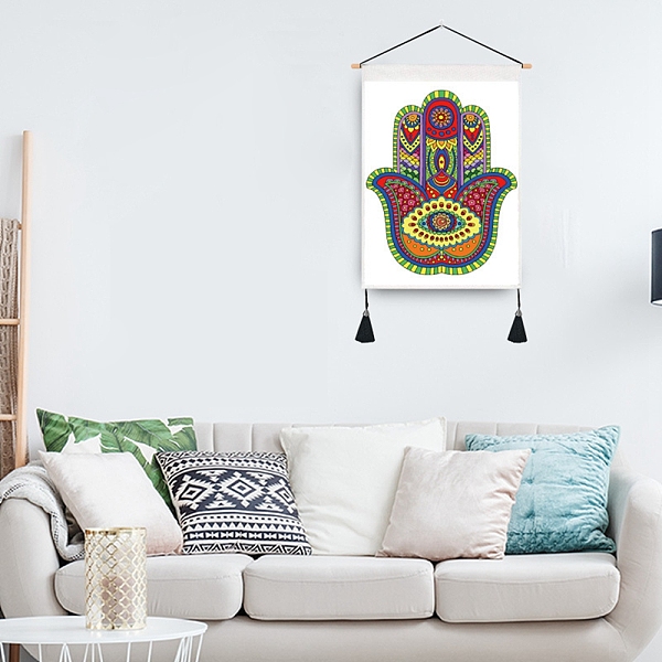 PandaHall Cloth Wall Hanging Tapestry, Hamsa Hand/Hand of Miriam Tapestry, Vertical Tapestry, for Home Decoration, Rectangle, Evil Eye...
PandaHall Cloth Wall Hanging Tapestry, Hamsa Hand/Hand of Miriam Tapestry, Vertical Tapestry, for Home Decoration, Rectangle, Evil Eye...