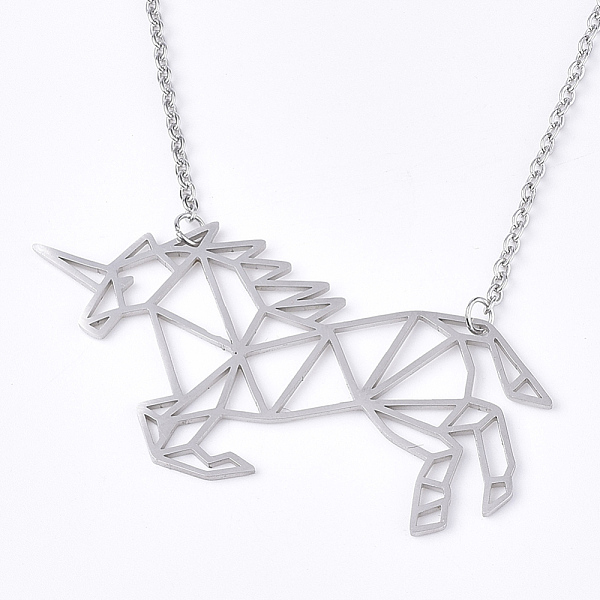 PandaHall 201 Stainless Steel Pendant Necklaces, with Cable Chains, Unicorn, Stainless Steel Color, 17.9 inch(45.5cm), 2mm, Unicorn...
PandaHall 201 Stainless Steel Pendant Necklaces, with Cable Chains, Unicorn, Stainless Steel Color, 17.9 inch(45.5cm), 2mm, Unicorn...