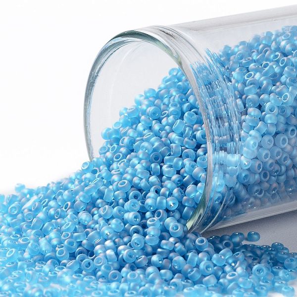 PandaHall TOHO Round Seed Beads, Japanese Seed Beads, (163BF) Transparent AB Frost Dark Aquamarine, 15/0, 1.5mm, Hole: 0.7mm, about..., Cyan
PandaHall TOHO Round Seed Beads, Japanese Seed Beads, (163BF) Transparent AB Frost Dark Aquamarine, 15/0, 1.5mm, Hole: 0.7mm, about..., Cyan