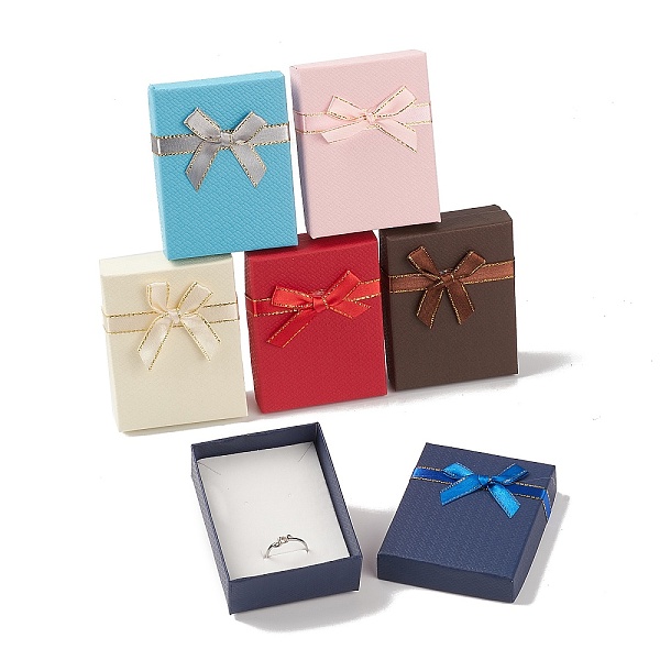 PandaHall Cardboard Jewelry Set Boxes, Rectangle with Bowknot, Mixed Color, 9.1x7.1x3cm Paper Rectangle Multicolor
PandaHall Cardboard Jewelry Set Boxes, Rectangle with Bowknot, Mixed Color, 9.1x7.1x3cm Paper Rectangle Multicolor
