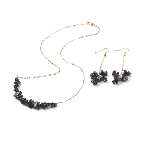PandaHall Natural Obsidian Chips Beaded Jewelry Set, Gemstone Pendant Necklace & Cluster Dangle Earrings with 304 Stainless Steel Cable...
PandaHall Natural Obsidian Chips Beaded Jewelry Set, Gemstone Pendant Necklace & Cluster Dangle Earrings with 304 Stainless Steel Cable...