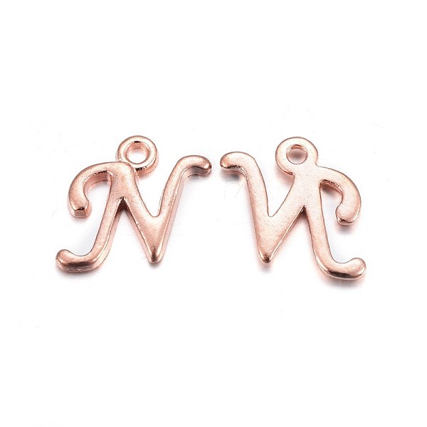 PandaHall Rose Gold Plated Alloy Letter Pendants, Rack Plating, Cadmium Free & Lead Free, Letter.N, 13x11x2mm, Hole: 1.5mm Alloy Letter
PandaHall Rose Gold Plated Alloy Letter Pendants, Rack Plating, Cadmium Free & Lead Free, Letter.N, 13x11x2mm, Hole: 1.5mm Alloy Letter